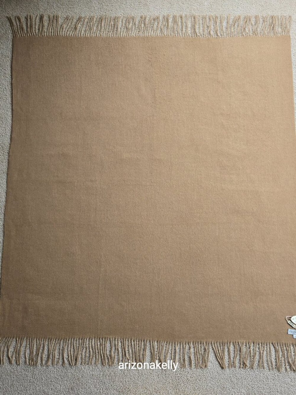 NWT Woven Cashmere Wool Blend Throw Caroline Grace Alashan Cashmere Reversible - Picture 13 of 13